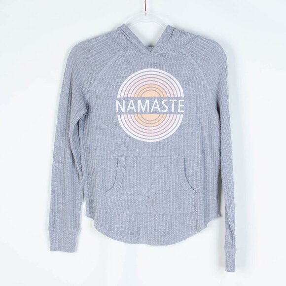 Grayson Threads Namaste Waffle Knit Graphic Hoodie - Picture 1 of 7
